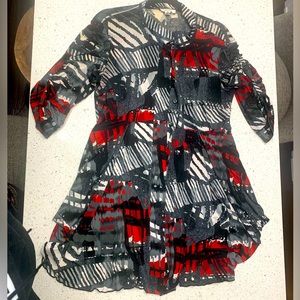 Calvin Klein button up tunic blouse